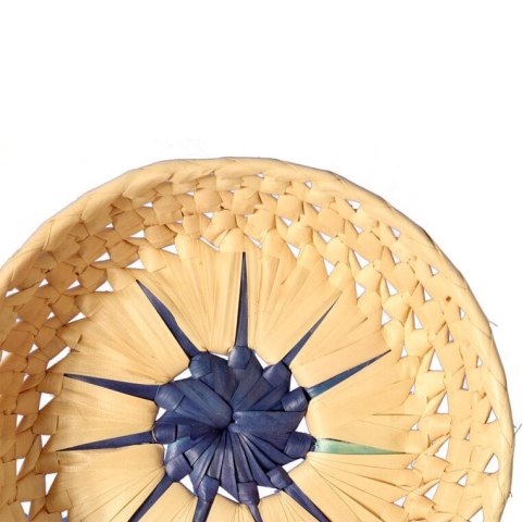 Okrągły Niebieski Koszyczek na Pieczywo z Naturalnego Materiału 17cm