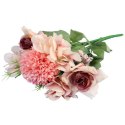 Bukiet 6 kwiatów mix z czosnkiem 32cm łososiowy