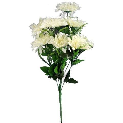 Bukiet 9 Sztucznych Gerber w Kolorze Białym o Wysokości 54cm