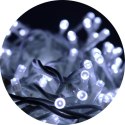 Lampki choinkowe 200 led zimny biały wewnętrzne biały kabel (białe opakowanie)