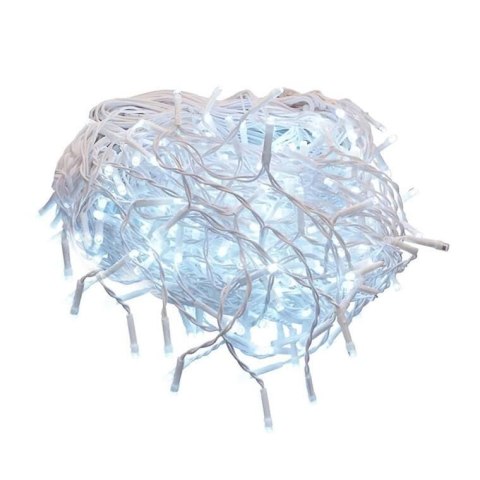 Lampki choinkowe 200 led zimny biały wewnętrzne biały kabel (białe opakowanie)