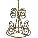 Choinka Stożkowa z Rattanu i Metalu 80cm - Brązowo-Złota Dekoracja Świąteczna
