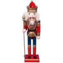 DZIADEK DO ORZECHOW FIGURKA DREWNIANA 30 CM CZERWONA