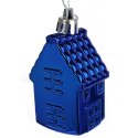 Komplet 6 bombek plastikowych w kształcie domków 6 cm