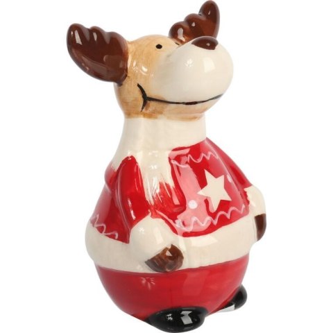 RENIFER CERAMICZNY FIGURKA ŚWIĄTECZNA 9 CM styl skandynawski