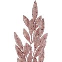 Różowa gałązka z liśćmi oliwnymi pokryta brokatem, 75 cm