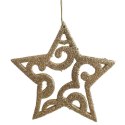 ZAWIESZKA DEKORACYJNA GWIAZDA AŻUROWA BROKATOWA 11 CM