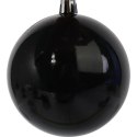 Zestaw 6 Czarnych Bombek Plastikowych 6cm w Przezroczystym Pudełku