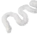 Gęsty Łańcuch Choinkowy Goliat z Białej Metalizowanej Folii 10cm x 300cm