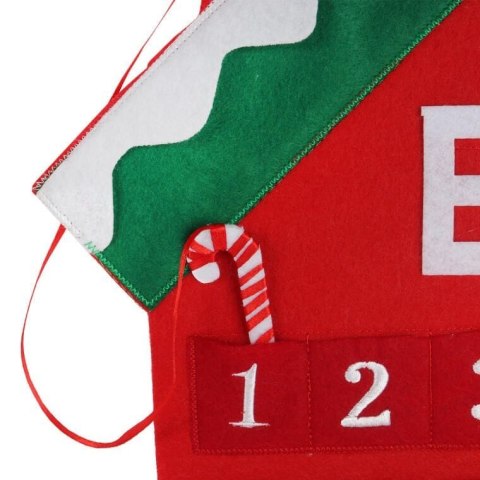 KALENDARZ ADWENTOWY DOMEK Z FILCU 60 CM - ŚWIĄTECZNA DEKORACJA Z 24 SKRYTKAMI