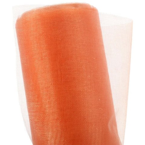 Pomarańczowa Organza do Dekoracji Florystycznych i Świątecznych, 12 cm x 9 m