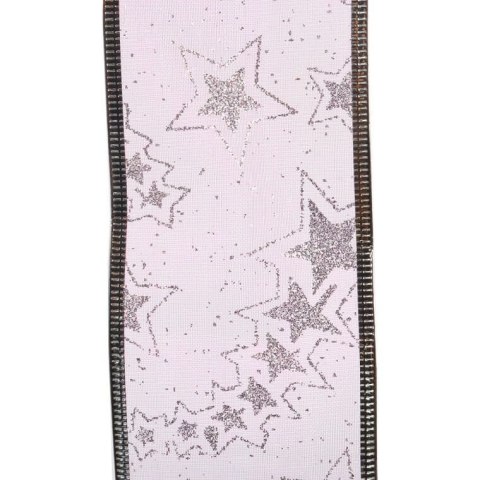 Wstążka dekoracyjna 6.5 cm na szpuli fioletowa