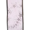 Wstążka dekoracyjna 6.5 cm na szpuli jasny róż