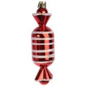 Zestaw 4 bombek plastikowych - cukierki czerwone 12.5 cm
