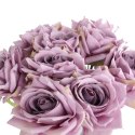 BUKIET 9 ROZWINIĘTYCH RÓŻ 48 CM KOLOR FIOLETOWY