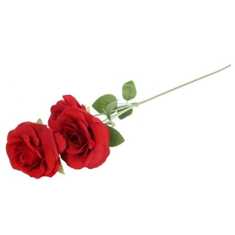 GAŁĄZKA 3 ROZWINIĘTYCH RÓŻ 68 cm KOLOR CZERWONY