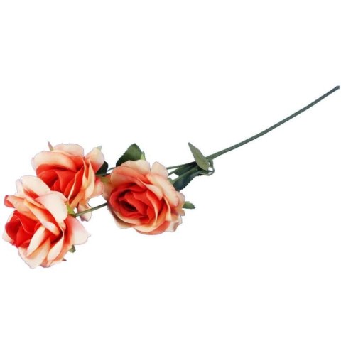 GAŁĄZKA 3 ROZWINIĘTYCH RÓŻ 68 cm KOLOR POMARAŃCZOWY