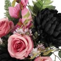 KOMPLET Eleganckich Stroików Nagrobnych z czarną chryzantemą