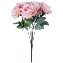 BUKIET 9 ROZWINIĘTYCH RÓŻ 48 CM KOLOR JASNY RÓŻ