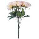 BUKIET 9 ROZWINIĘTYCH RÓŻ 48 CM KOLOR KREMOWY