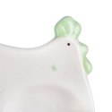 Ceramiczny Talerzyk-Podstawka na Sól i Pieprz Kura Wielkanocna w Zielone Kropki