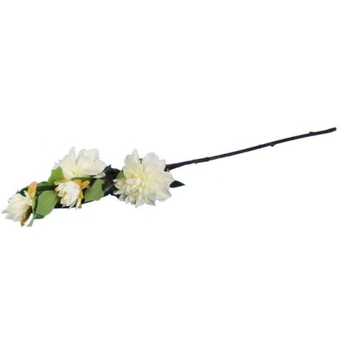 Sztuczna gałązka kwiatów Dalii w kolorze Białym 93 cm