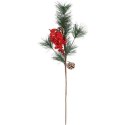GAŁĄZKA MODRZEW z JARZĘBINĄ 57 CM czerwona