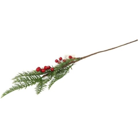 GAŁĄZKA ŚWIERKOWA z JARZĘBINĄ 63 CM czerwona