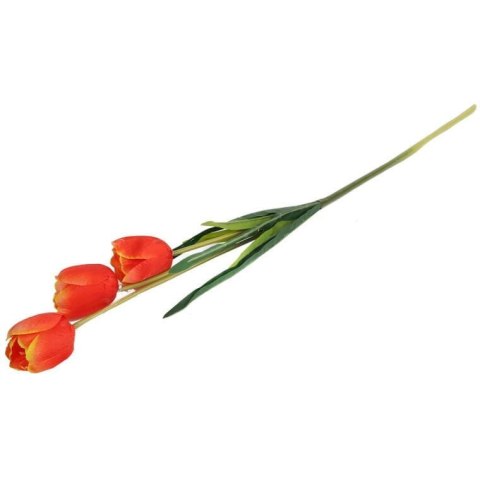 Gałązka 3 TULIPANÓW 80 CM POMARAŃCZOWA