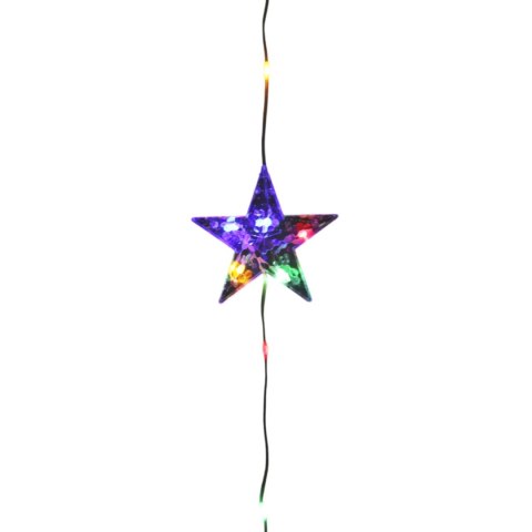 KURTYNA ŚWIETLNA 3X2M 50 GWIAZDEK OZDOBY ŚWIĄTECZNE LAMPKI 400 LED CIEPŁY BIAŁY/MULTICOLOR