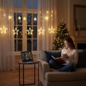 KURTYNA ŚWIETLNA GWIAZDKI OZDOBY ŚWIĄTECZNE LAMPKI 120 LED CIEPŁY BIAŁY