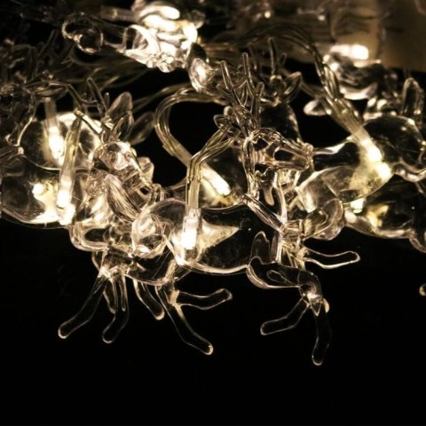 Lampki choinkowe na sznurze AKRYLOWE RENIFERY 10 led na baterie 10 cm