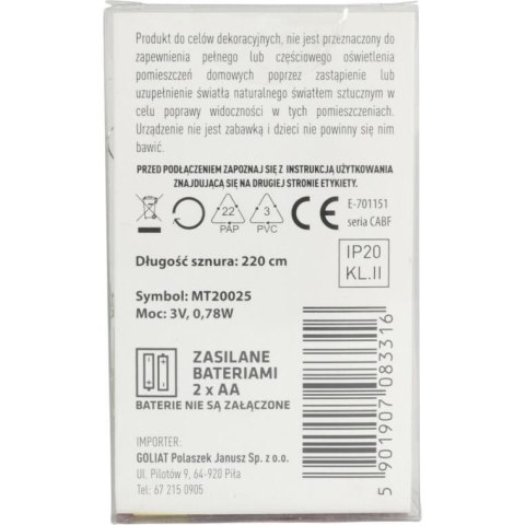 Lampki choinkowe na sznurze ZIELONE CHOINKI 20 led na baterie