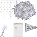 SOPLE 300 LED KURTYNA LAMPKI ZEWNĘTRZNE/WEWNĘTRZNE FLASH ZIMNY BIAŁY PROGRAMATOR 9 M