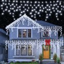 SOPLE 300 LED KURTYNA LAMPKI ZEWNĘTRZNE/WEWNĘTRZNE FLASH ZIMNY BIAŁY PROGRAMATOR 9 M