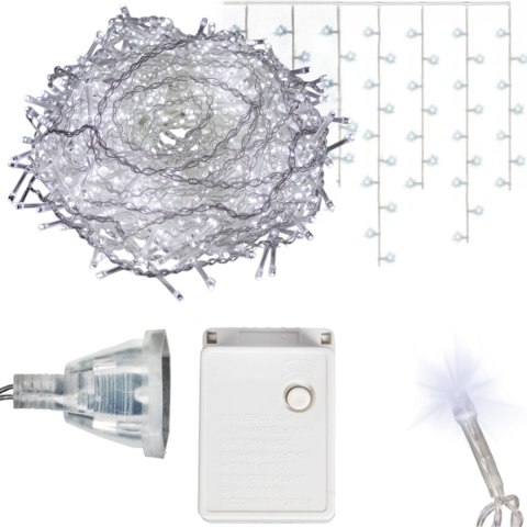 SOPLE 500 LED KURTYNA LAMPKI ZEWNĘTRZNE IP44 BIAŁE ZIMNE FLASH 15 M