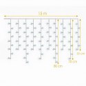 SOPLE 500 LED KURTYNA LAMPKI ZEWNĘTRZNE IP44 BIAŁE ZIMNE FLASH 15 M