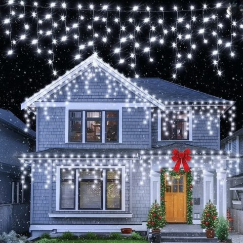SOPLE 500 LED KURTYNA LAMPKI ZEWNĘTRZNE IP44 BIAŁE ZIMNE FLASH 15 M