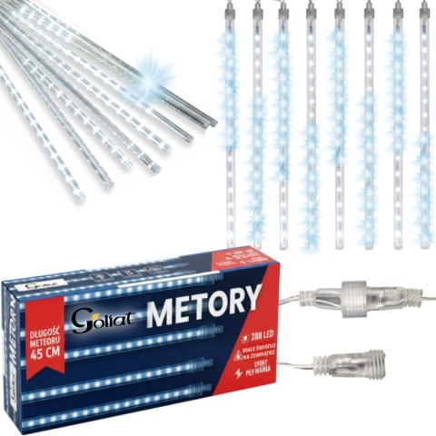 DESZCZ METEORÓW SOPLE LED LAMPKI SPADAJĄCY ŚNIEG 45CM ZIMNY BIAŁY