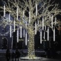 DESZCZ METEORÓW SOPLE LED LAMPKI SPADAJĄCY ŚNIEG 45CM ZIMNY BIAŁY