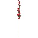 GAŁĄZKA JARZĘBINY Z JABŁKAMI I LIŚĆMI 72 CM czerwona