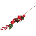 GAŁĄZKA JARZĘBINY Z JABŁKAMI I LIŚĆMI 72 CM czerwona