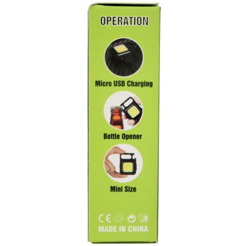 MINI LATARKA KIESZONKOWA BRELOK LED USB MAGNES OTWIERACZ UCHWYT
