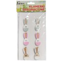 Klamerki drewniane spinacze mini z zajączkiem w 6 szt. II