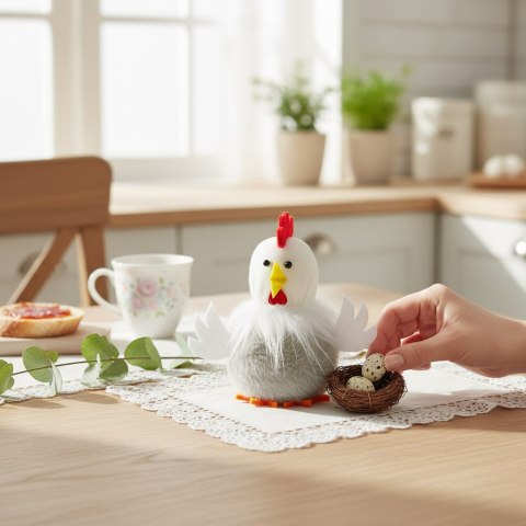 Kurka pluszowa zawieszka Ozdoba Wielkanocna Figurka 11 cm żółta