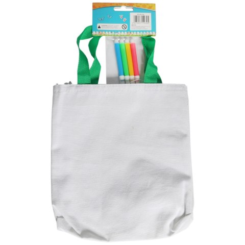 Torba wielkanocna do kolorowania + pisaki 33 x 22 cm kwiaty