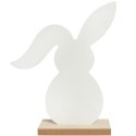 ZAJĄCZEK ZAJĄC DREWNIANY KRÓLIK WIELKANOCNY z dekoracją 19 CM