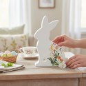 ZAJĄCZEK ZAJĄC DREWNIANY KRÓLIK WIELKANOCNY z dekoracją 19 CM