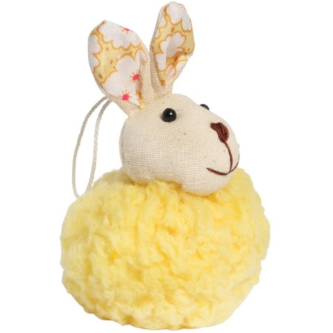 Zając pluszowy zawieszka Ozdoba Wielkanocna Figurka 11 cm żółta