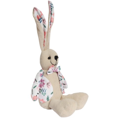 Zając siedzący Ozdoba Wielkanocna Figurka w ubranku w różowe kwiatki 36 cm